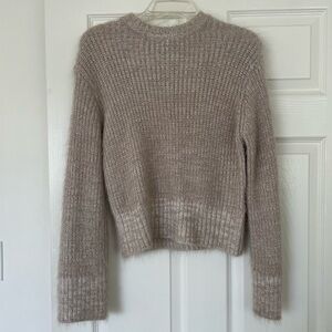 Adorable fuzzy taupe sweater